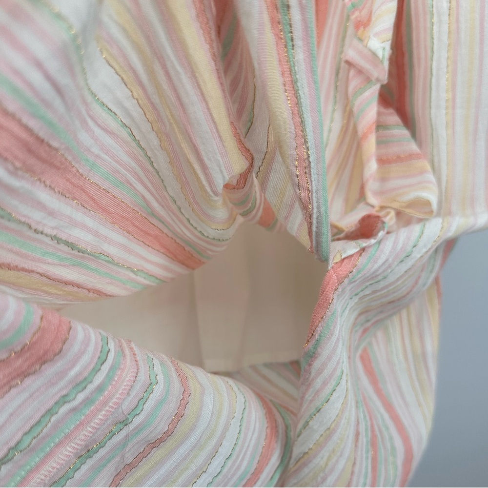 NSR Effie Striped Ruffled Wrap Midi Dress Multicolor Stripes XL | AB363 - Picture 4 of 10